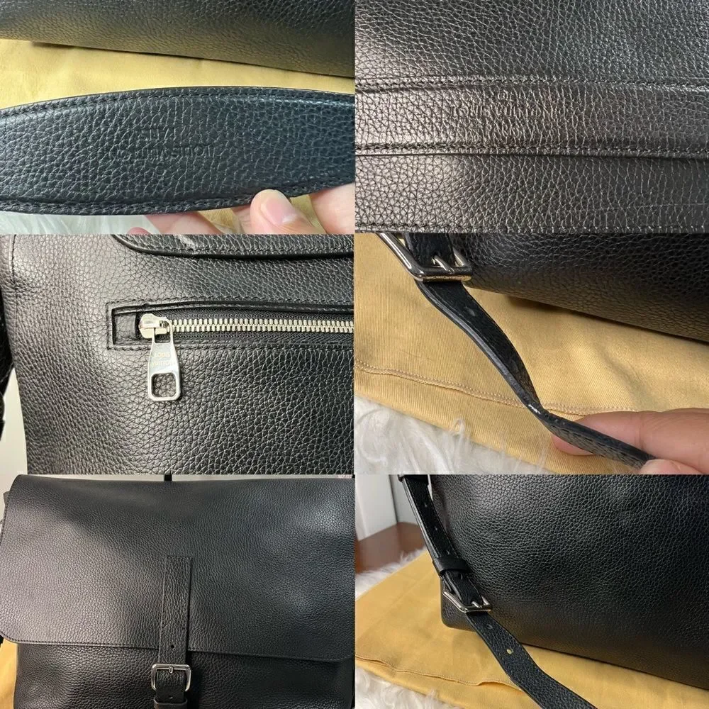 LOUIS vuitton marius taurillon leather messenger bag